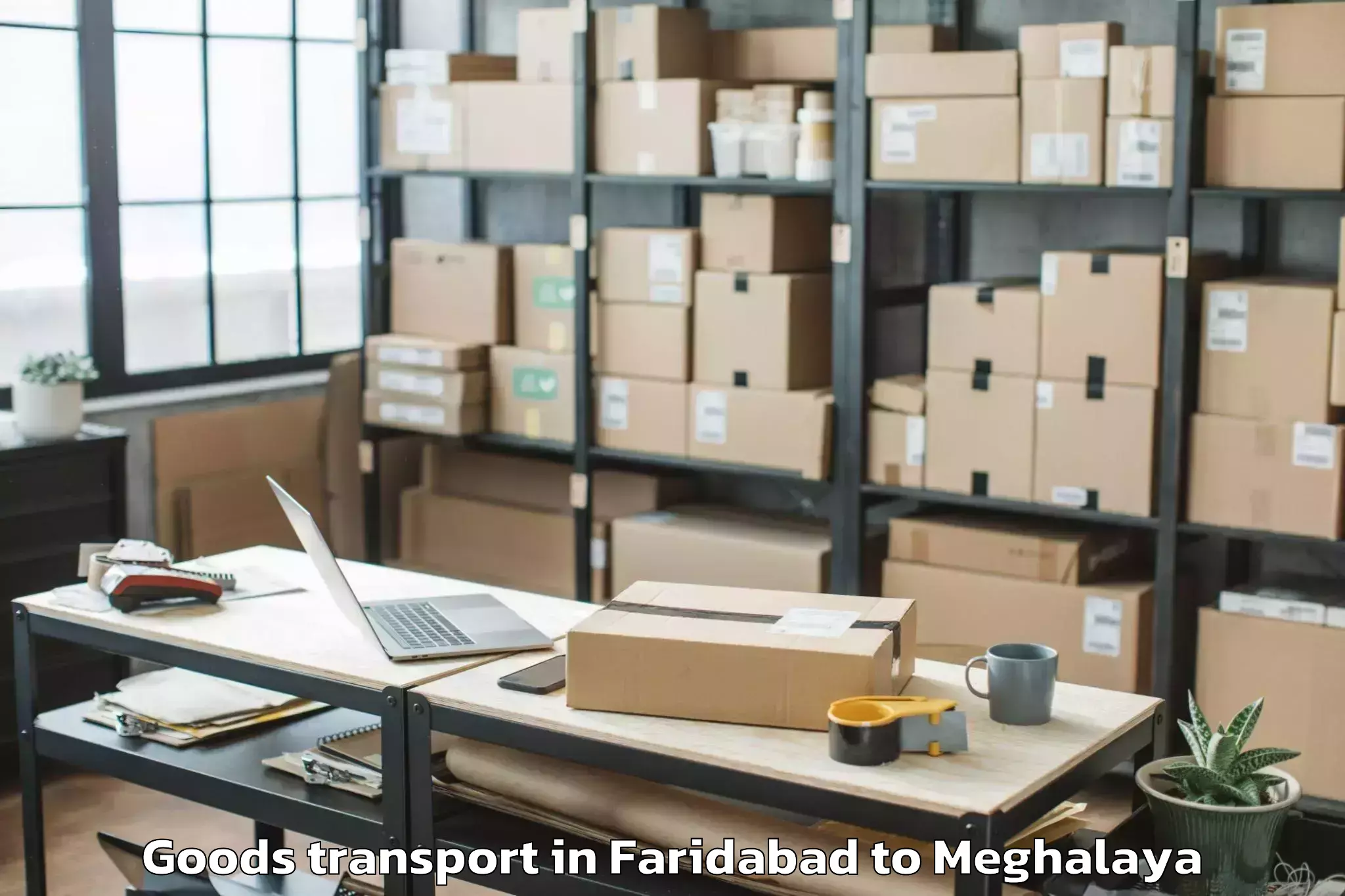 Book Faridabad to Martin Luther Christian Univer Goods Transport